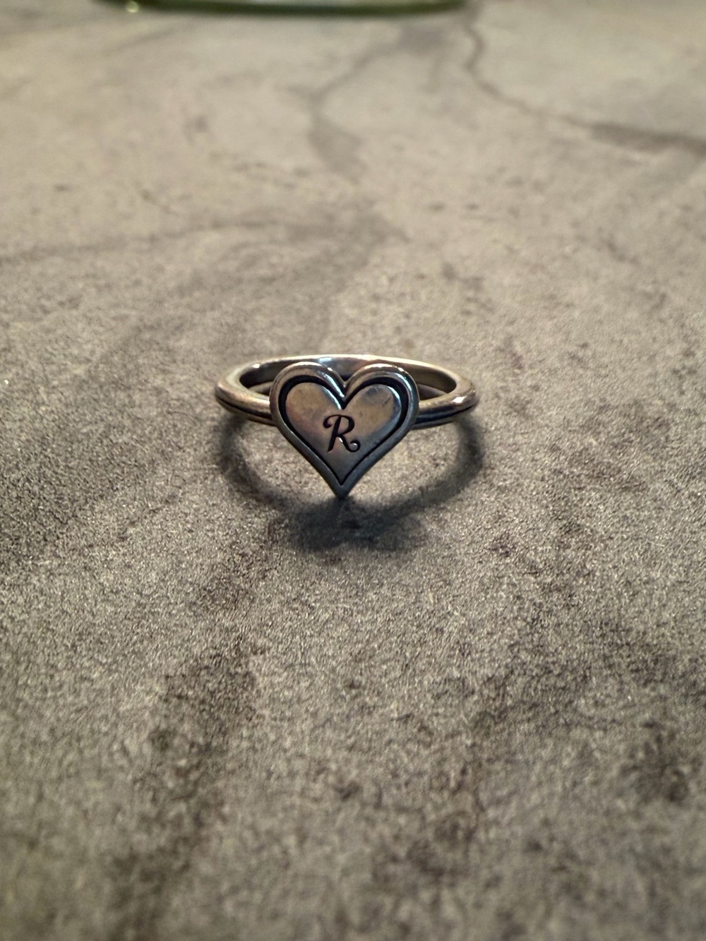 James Avery Sterling Silver Heart Ring with 'R' Initial - Silver